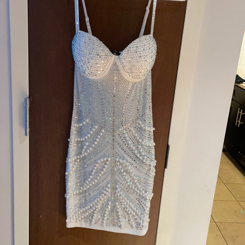 White sequins dress